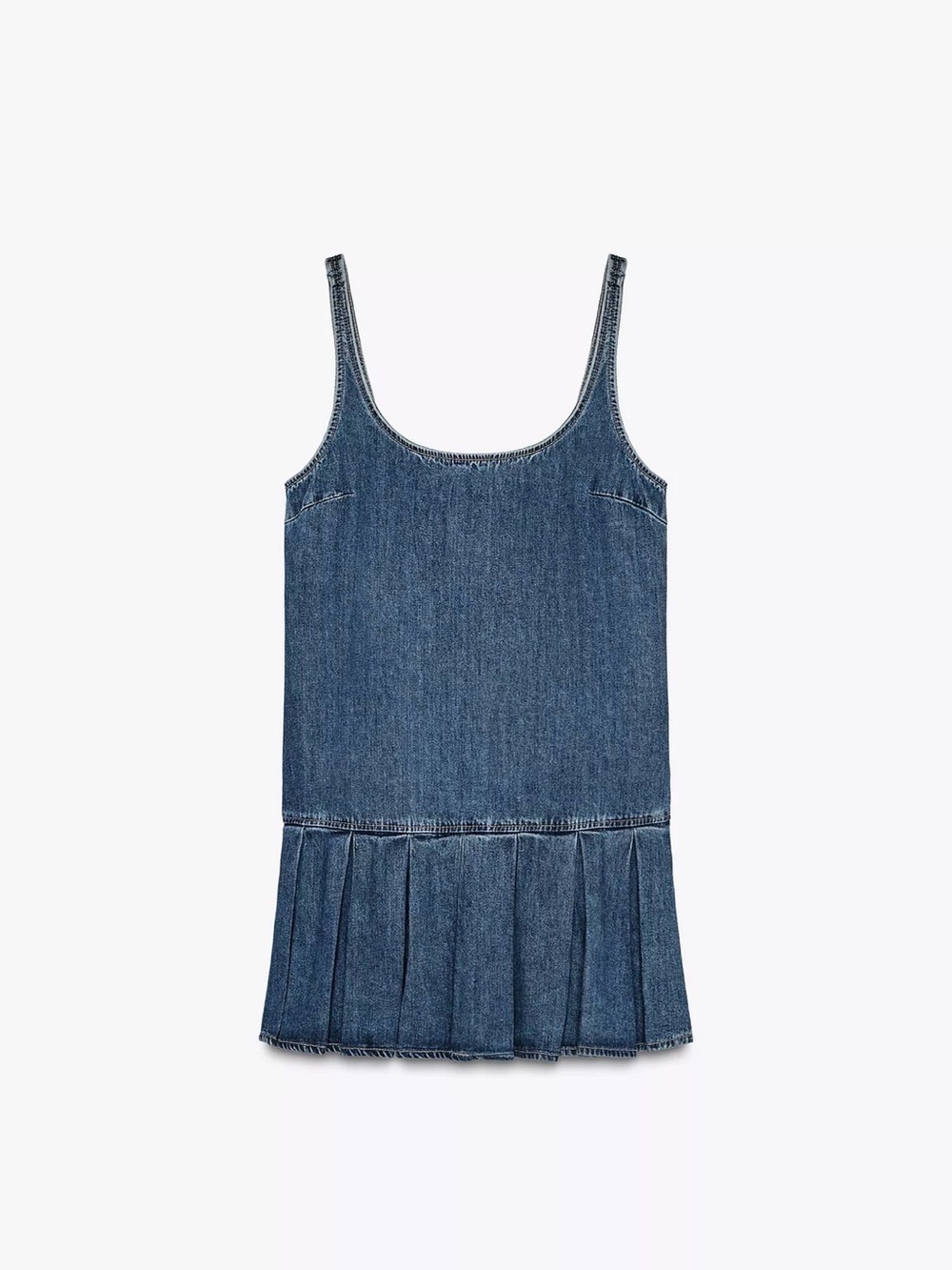 ZARA Denim Pleated Dress, Small